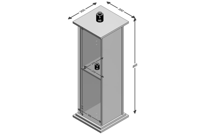 FMD Aksentbord med dør 88,5 cm eiketre - Brettbord og småbord - Lampebord & sidebord
