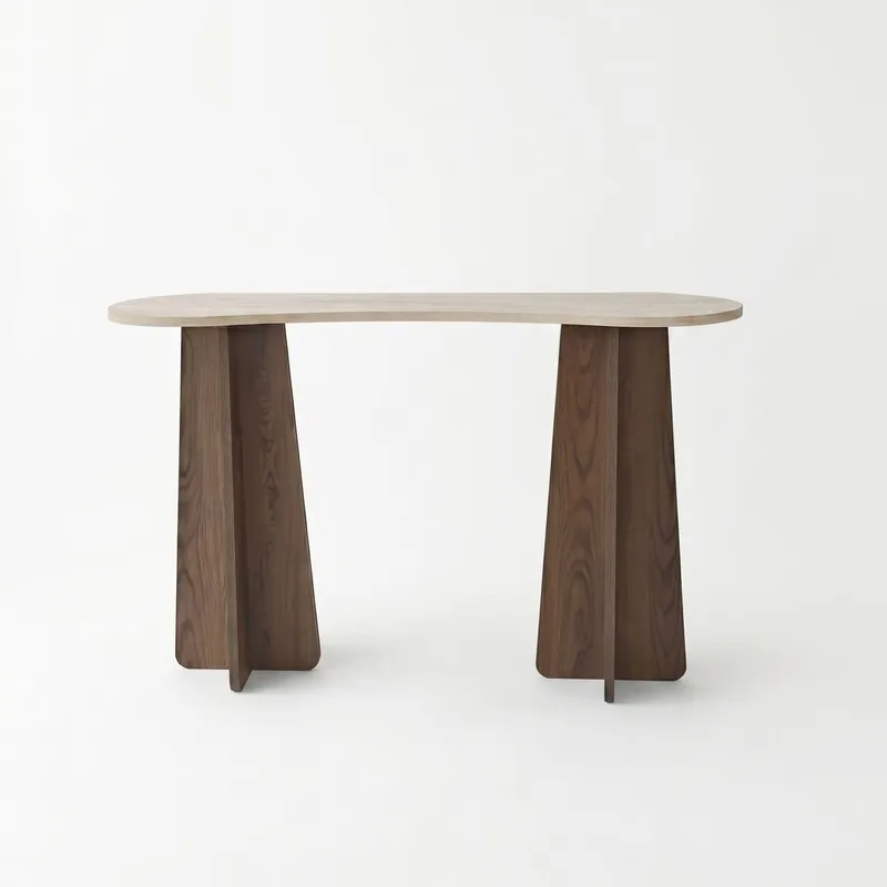 Kommode Homitis Zen (120 x 75 x 35 cm) Travertin valnøtt, Travertin og valnøtt