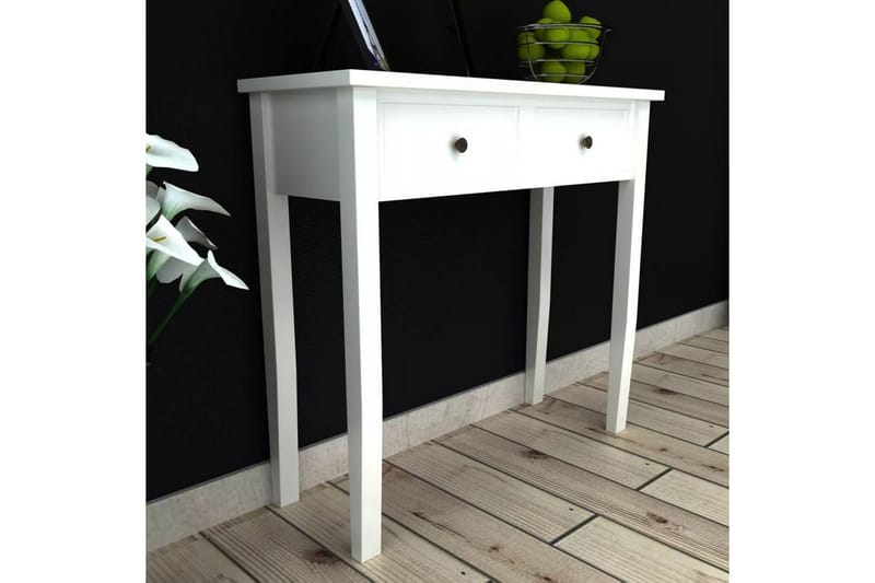 Konsollbord med to skuffer hvit - Hvit - Brettbord og småbord - Lampebord & sidebord