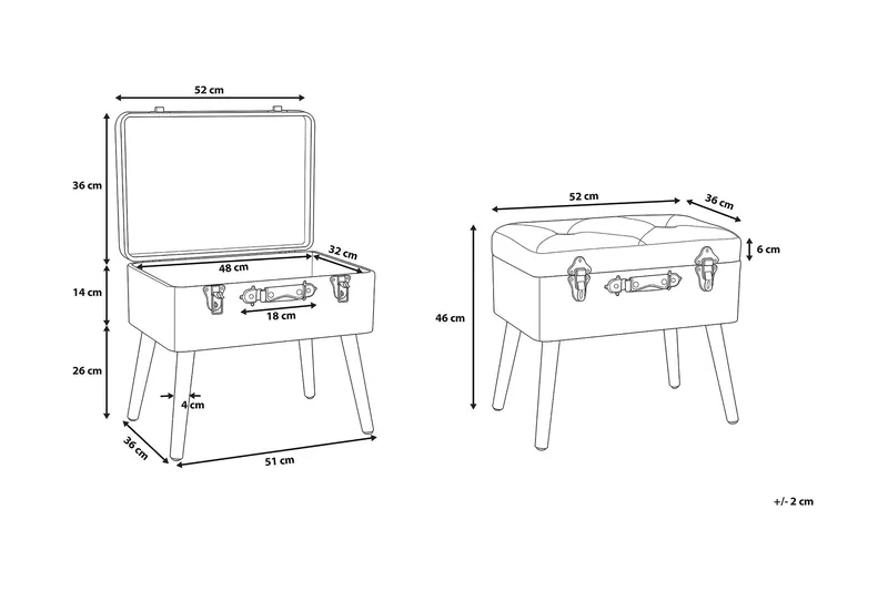 Mallard Avlastningsbord 52 cm - Brun - Møbler - Bord - Avlastningsbord & sidobord - Brettbord og småbord