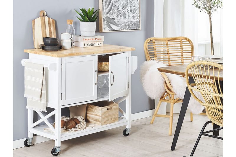 Melesse Serveringsvogn 102 cm - Hvit - Møbler - Bord - Avlastningsbord & sidobord - Brettbord og småbord