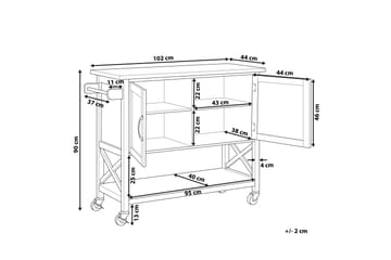 Melesse Serveringsvogn 102 cm - Hvit - Møbler - Bord - Avlastningsbord & sidobord - Brettbord og småbord