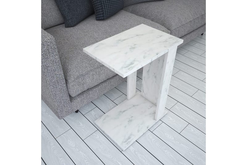Mellberg Sidebord - Hvit/Marmor - Møbler - Bord - Avlastningsbord & sidobord - Brettbord og småbord