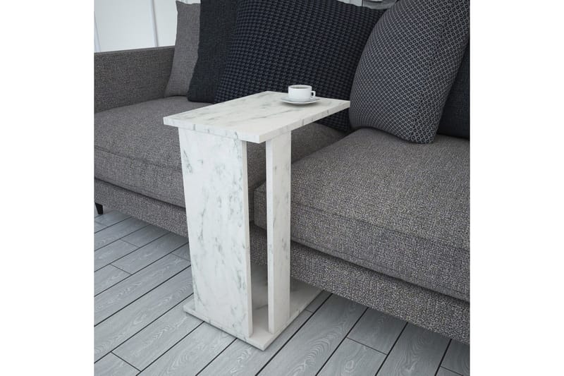 Mellberg Sidebord - Hvit/Marmor - Møbler - Bord - Avlastningsbord & sidobord - Brettbord og småbord