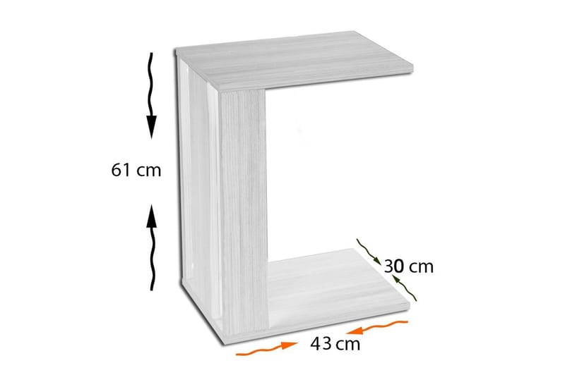 Mellberg Sidebord - Hvit/Marmor - Møbler - Bord - Avlastningsbord & sidobord - Brettbord og småbord