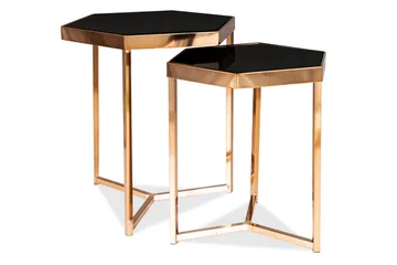 Milose Settbord 48 cm Hexagon - Glass/Gull - Møbler - Bord - Avlastningsbord & sidobord - Brettbord og småbord