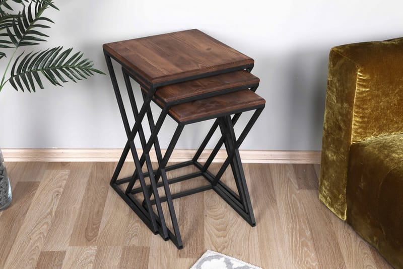 Mursteinsbord Zigone 40 cm - Mørkebrun/Svart - Brettbord og småbord