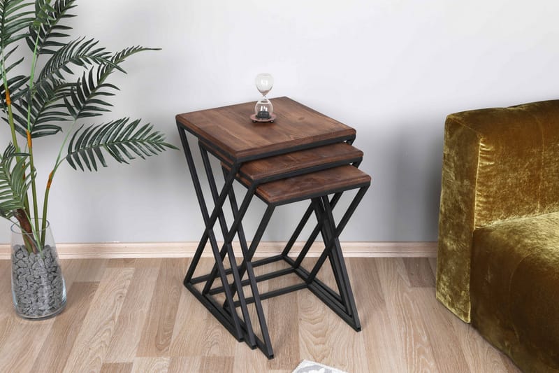 Mursteinsbord Zigone 40 cm - Mørkebrun/Svart - Brettbord og småbord