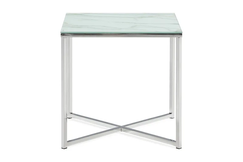 Nelly Sidebord 45 cm - Hvit/Krom - Møbler - Bord - Avlastningsbord & sidobord - Brettbord og småbord