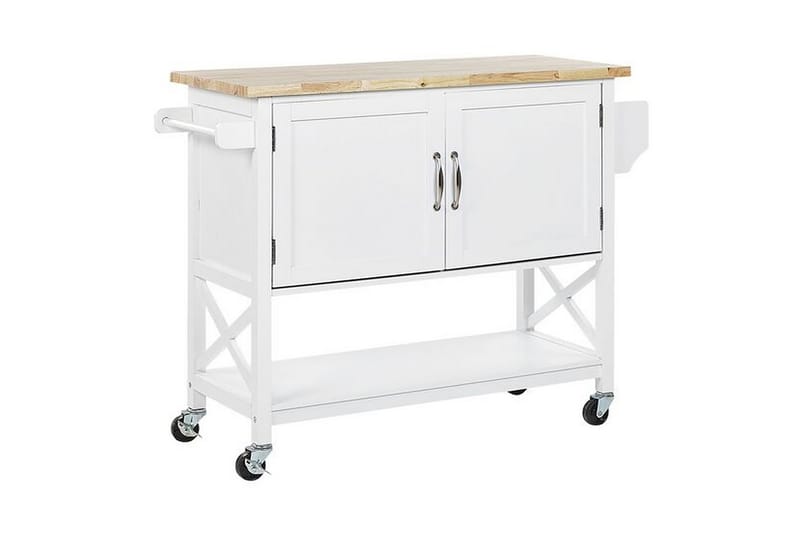 Serveringsvogn Geveze 102 cm - Hvit - Lampebord & sidebord - Brettbord og småbord