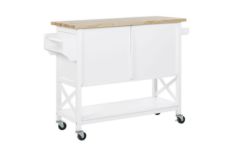 Serveringsvogn Geveze 102 cm - Hvit - Lampebord & sidebord - Brettbord og småbord