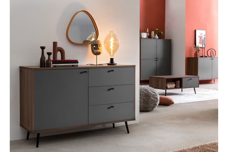 sideboard Alfio 40x118 cm - Grå/Brun - Brettbord og småbord - Lampebord & sidebord
