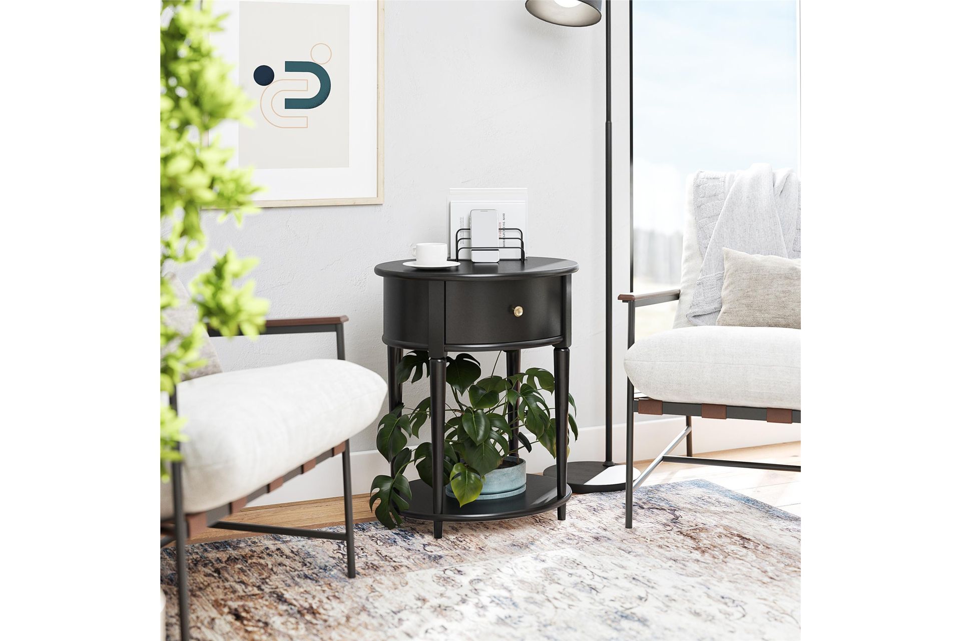 Sidebord Aurora - Svart - Møbler - Bord - Avlastningsbord & sidobord - Brettbord og småbord