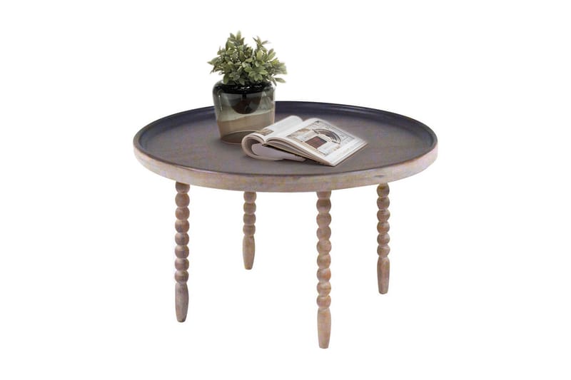 Sidebord Bibek 60 cm Rundt - Mørkebrun - Møbler - Bord - Avlastningsbord & sidobord - Brettbord og småbord