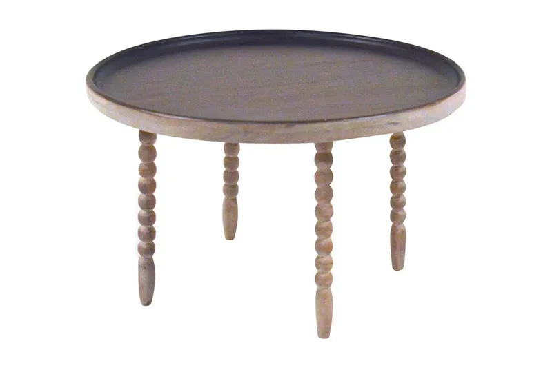 Sidebord Bibek 60 cm Rundt - Mørkebrun - Møbler - Bord - Avlastningsbord & sidobord - Brettbord og småbord
