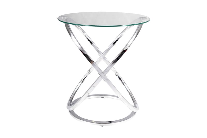 Sidebord Dehesa 52 cm Rundt - Glass/Sølv - Lampebord & sidebord - Brettbord og småbord