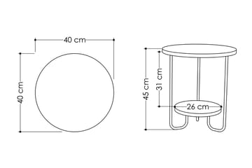 Sidebord Gudmuntorp - Lysebrun - Møbler - Bord - Avlastningsbord & sidobord - Brettbord og småbord