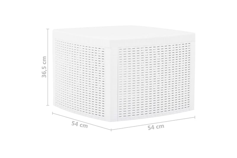 Sidebord hvit 54x54x36,5 cm plast - Lampebord & sidebord - Brettbord og småbord