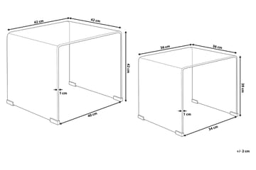 Sidebord Jaedon 2-pk - Transparent - Møbler - Bord - Avlastningsbord & sidobord - Brettbord og småbord