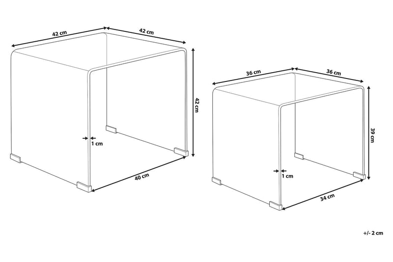Sidebord Jaedon 2-pk - Transparent - Møbler - Bord - Avlastningsbord & sidobord - Brettbord og småbord