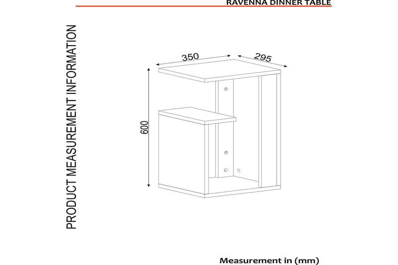 Sidebord Komatz 35 cm - Hvit|Gull|Svart - Lampebord & sidebord - Brettbord og småbord