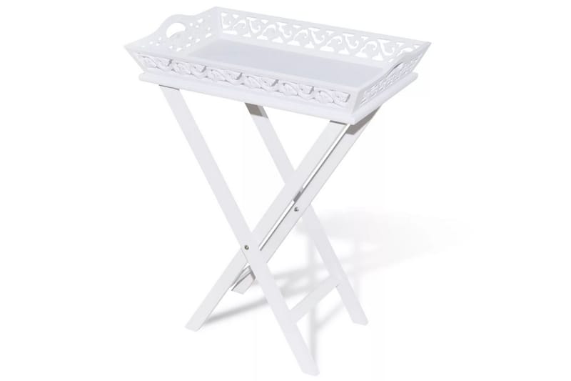 Sidebord med brett hvit - Hvit - Lampebord & sidebord - Brettbord og småbord