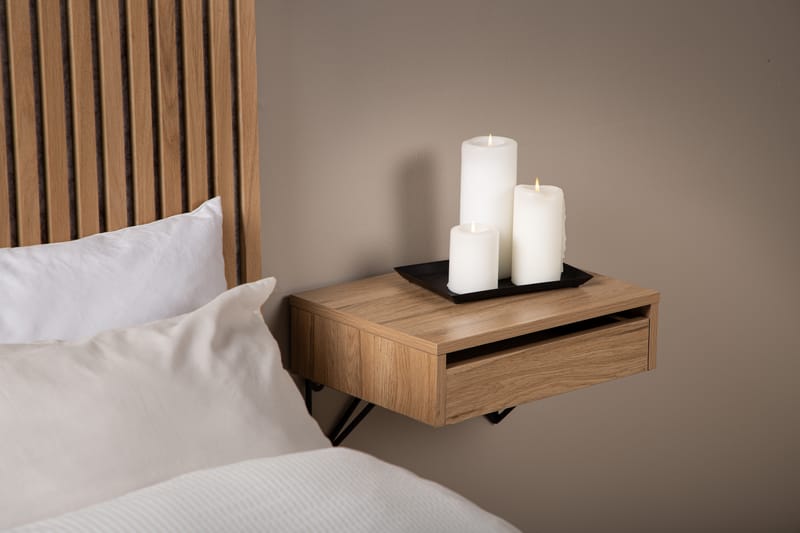 Sidebord Memphisa 41 cm - Eik - Møbler - Bord - Avlastningsbord & sidobord - Brettbord og småbord