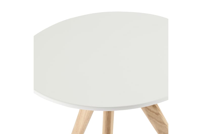 Sidebord Minerva 48 cm Rundt - Hvit|Eik - Brettbord og småbord - Lampebord & sidebord