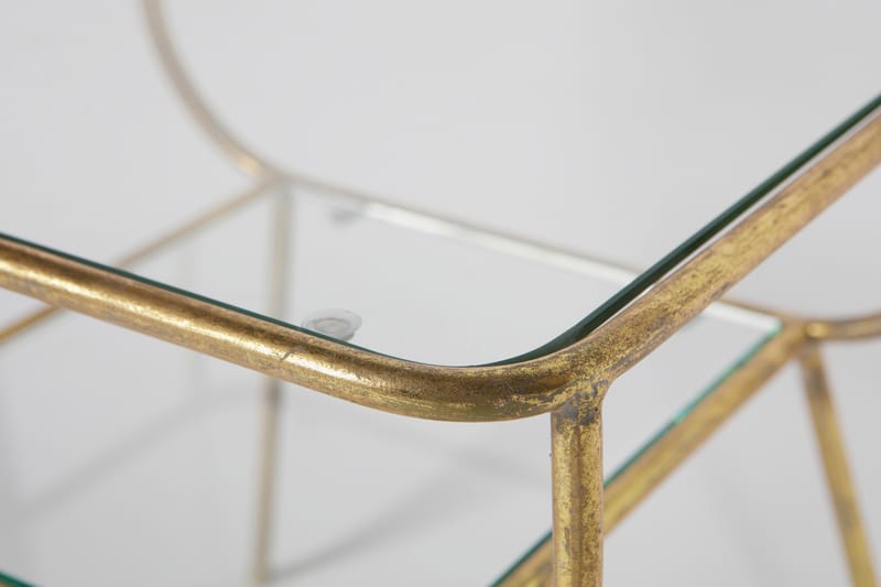 Sidebord Naevius 47 cm - Antikk Messing|Glass - Møbler - Bord - Avlastningsbord & sidobord - Brettbord og småbord