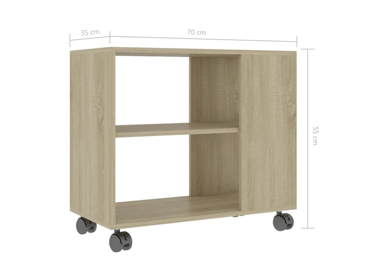 Sidebord sonoma eik 70x35x55 cm sponplate - Brun - Brettbord og småbord - Lampebord & sidebord