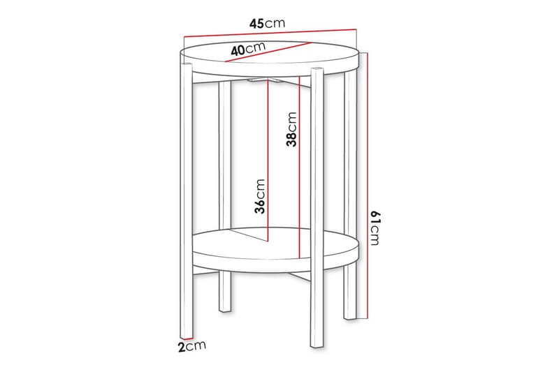 Sidebord Staffin - Hvid - Lampebord & sidebord - Brettbord og småbord