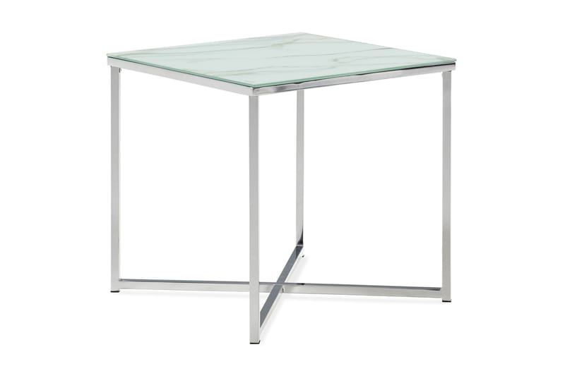 Sidebord Valeria 45 cm - Hvit|Krom - Marmorbord - Brettbord og småbord - Lampebord & sidebord