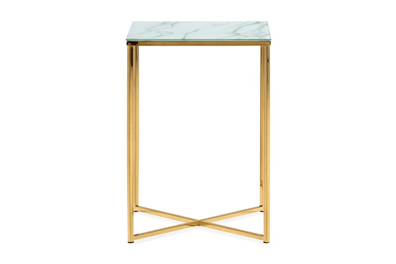 Sidebord Valeria 45 cm - Hvit|Messing - Marmorbord - Brettbord og småbord - Lampebord & sidebord