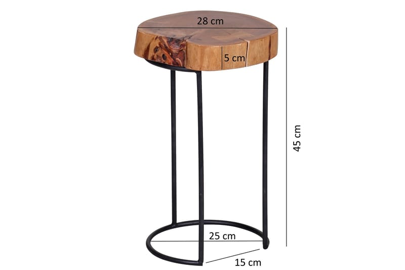 Sidobord & lampbord Wohnling Trä, Natur - Møbler - Bord - Avlastningsbord & sidobord - Brettbord og småbord