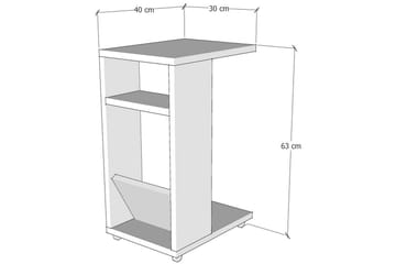 Tekel Sidebord 63 cm - Antrasitt/Svart - Møbler - Bord - Avlastningsbord & sidobord - Brettbord og småbord