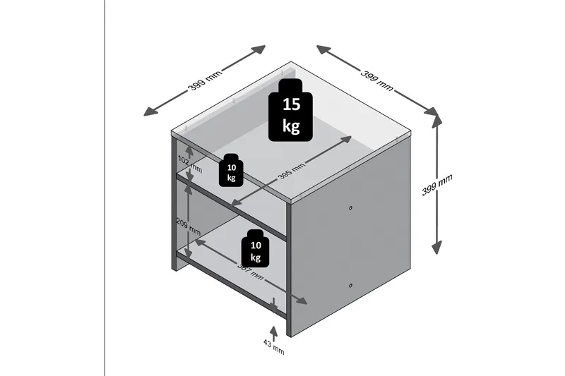 Weihert Avlastningsbord 39 cm - Hvit/Grå - Møbler - Bord - Avlastningsbord & sidobord - Brettbord og småbord