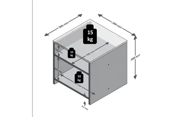 Weihert Avlastningsbord 39 cm - Hvit/Grå - Møbler - Bord - Avlastningsbord & sidobord - Brettbord og småbord