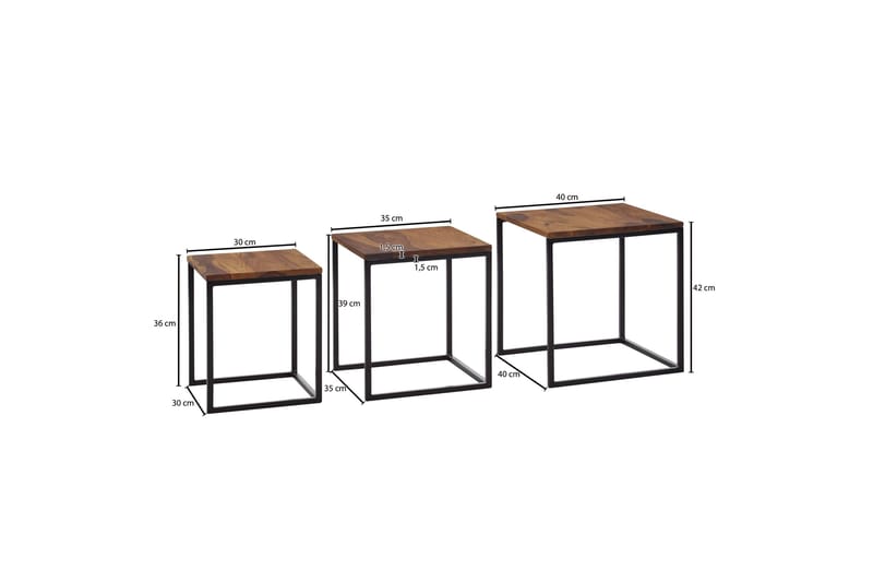 Wilhem Sidebord 40 cm Firekantete - Natur - Møbler - Bord - Avlastningsbord & sidobord - Brettbord og småbord