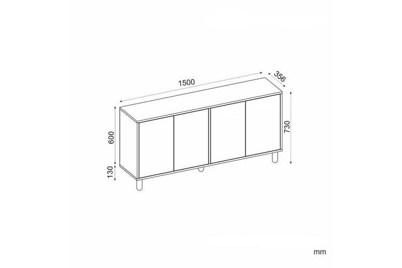 Breya Konsollbord 150 cm - Hvit - Møbler - Bord - Avlastningsbord & sidobord - Konsollbord & gangbord