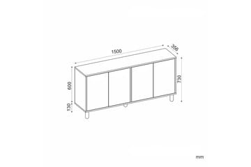 Breya Konsollbord 150 cm - Valnøtt - Møbler - Bord - Avlastningsbord & sidobord - Konsollbord & gangbord