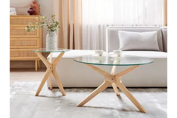 Brion Sidebord 45 cm - Transparent/Lyst tre - Møbler - Bord - Avlastningsbord & sidobord - Brettbord og småbord