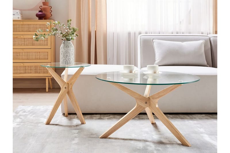 Brion Sidebord 45 cm - Transparent/Lyst tre - Møbler - Bord - Avlastningsbord & sidobord - Brettbord og småbord
