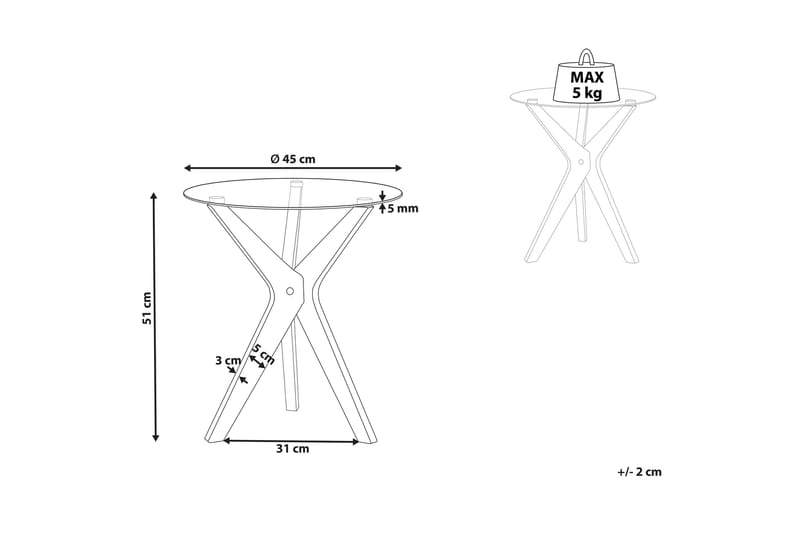 Brion Sidebord 45 cm - Transparent/Lyst tre - Møbler - Bord - Avlastningsbord & sidobord - Brettbord og småbord