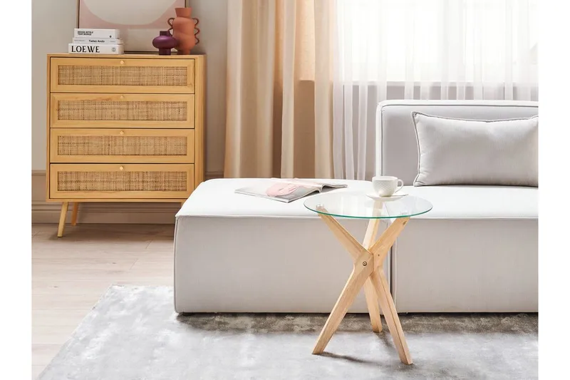 Brion Sidebord 45 cm - Transparent/Lyst tre - Møbler - Bord - Avlastningsbord & sidobord - Brettbord og småbord