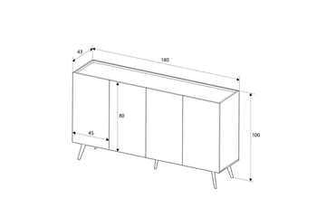 Bulskoll Konsollbord 180 cm - Mellomfarget tre - Møbler - Bord - Avlastningsbord & sidobord - Konsollbord & gangbord