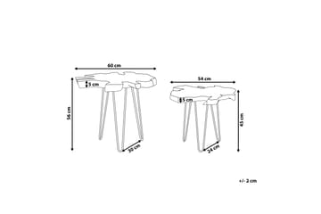 Camrose Avlastningsbord Sett 60 | 60 cm - Brun - Møbler - Bord - Avlastningsbord & sidobord