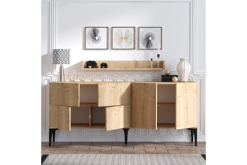 Cerreta Konsoll Sidebord 180 cm - Blå / Natur - Møbler - Bord - Avlastningsbord & sidobord - Konsollbord & gangbord