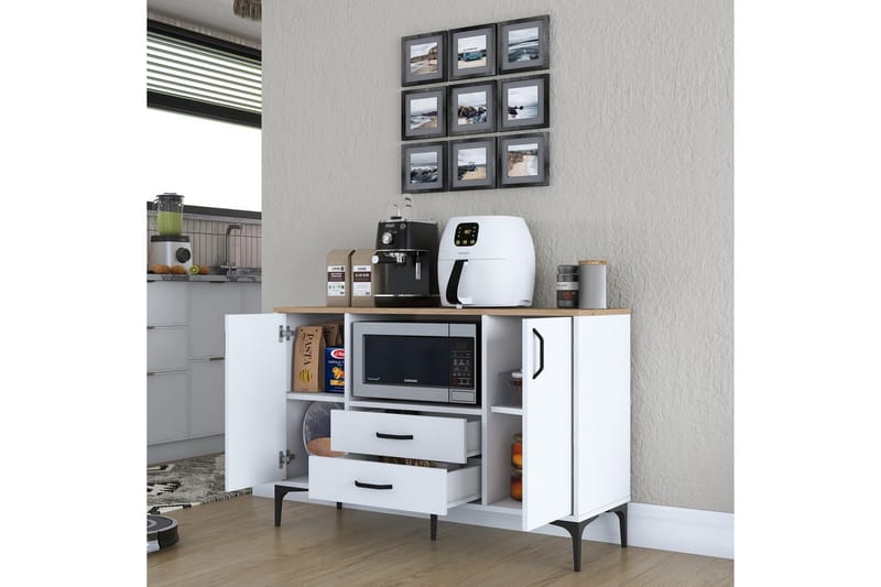 Cerreta konsollbord 120 cm - Mellomfarget tre/Hvit - Møbler - Bord - Avlastningsbord & sidobord - Konsollbord & gangbord