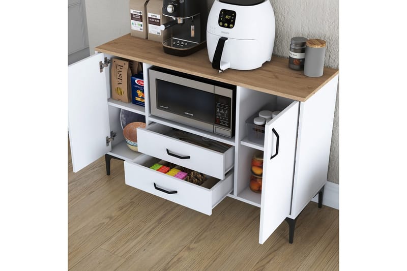 Cerreta konsollbord 120 cm - Mellomfarget tre/Hvit - Møbler - Bord - Avlastningsbord & sidobord - Konsollbord & gangbord