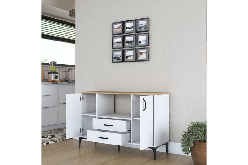 Cerreta konsollbord 120 cm - Mellomfarget tre/Hvit - Møbler - Bord - Avlastningsbord & sidobord - Konsollbord & gangbord